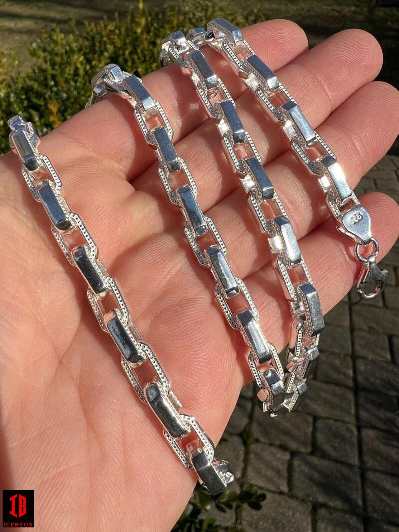 Rolo Hermes Link Real Solid 925 Sterling Silver 7mm Chain Necklace Or Bracelet