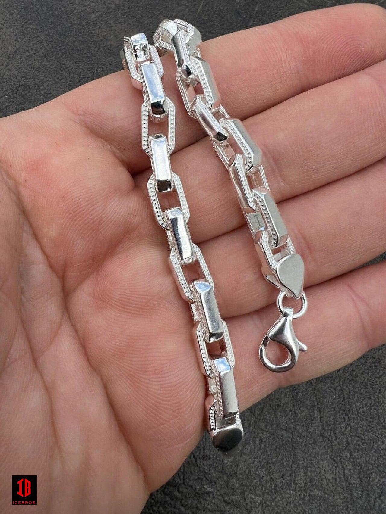 Rolo Hermes Link Real Solid 925 Sterling Silver 7mm Chain Necklace Or Bracelet