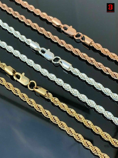 Rope Chain - Yellow Gold Over Solid Stainless Steel - 2-6mm 18-30"