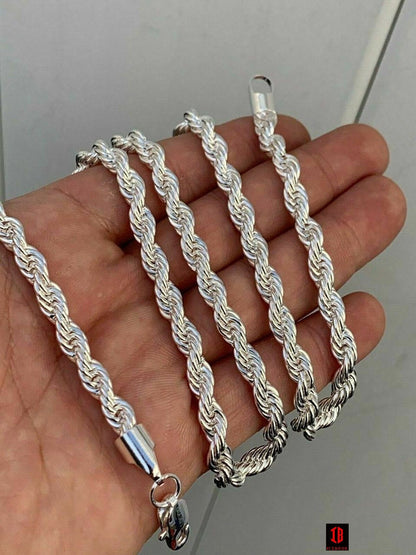 Rope Chain - WHITE Gold Over Solid Stainless Steel - 2-6mm 18-30"