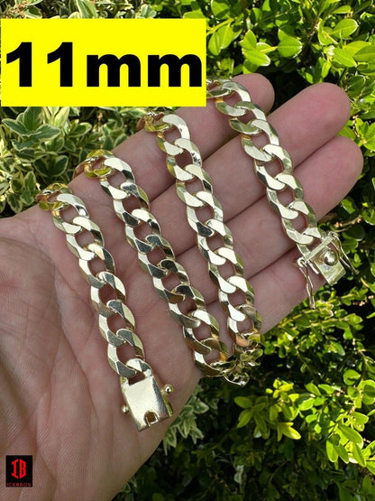 Flat ITALY Curb Cuban Link Necklace Rose Gold Over 925 Sterling Silver Sleek Boxed Clasp