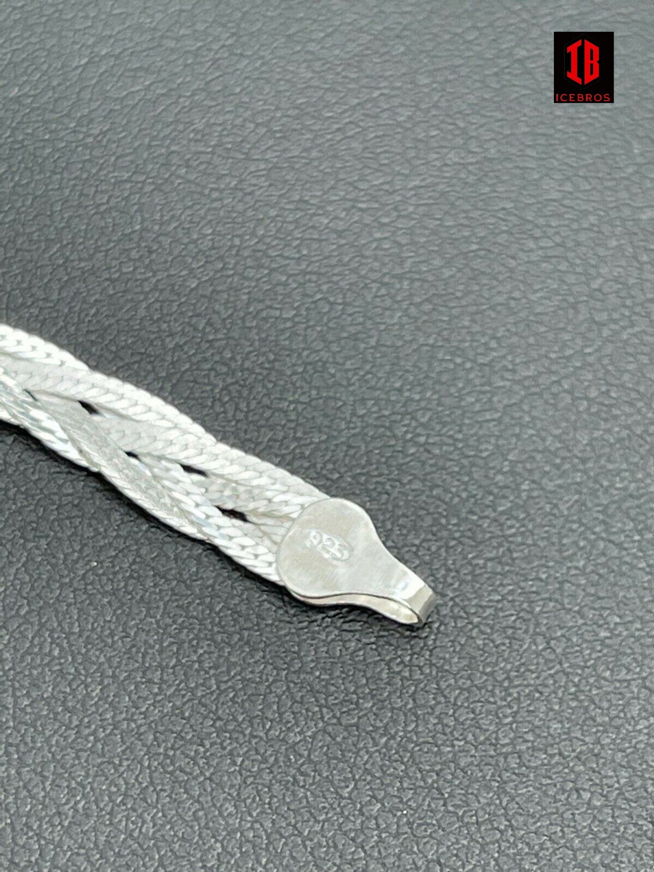 Solid 925 Sterling Silver Ladies 6mm Twisted Braided Herringbone Bracelet ITALY